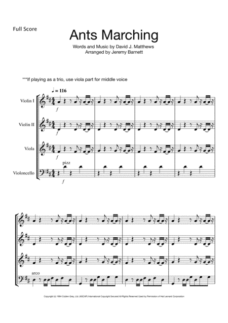 Ants Marching (arr. Jeremy Barnett)