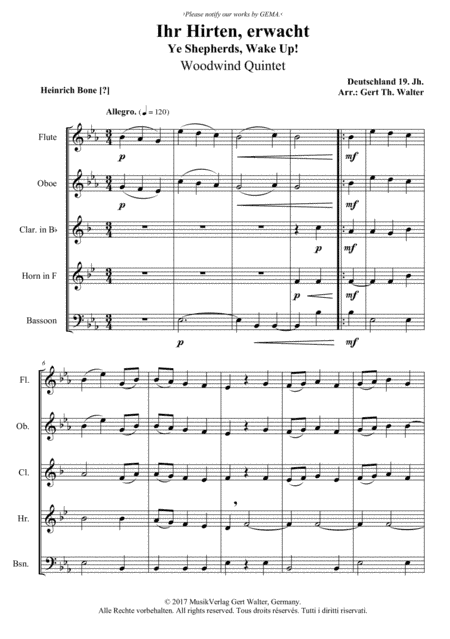 Ye Shepherds, Wake Up! (arr. Gert Th. Walter)