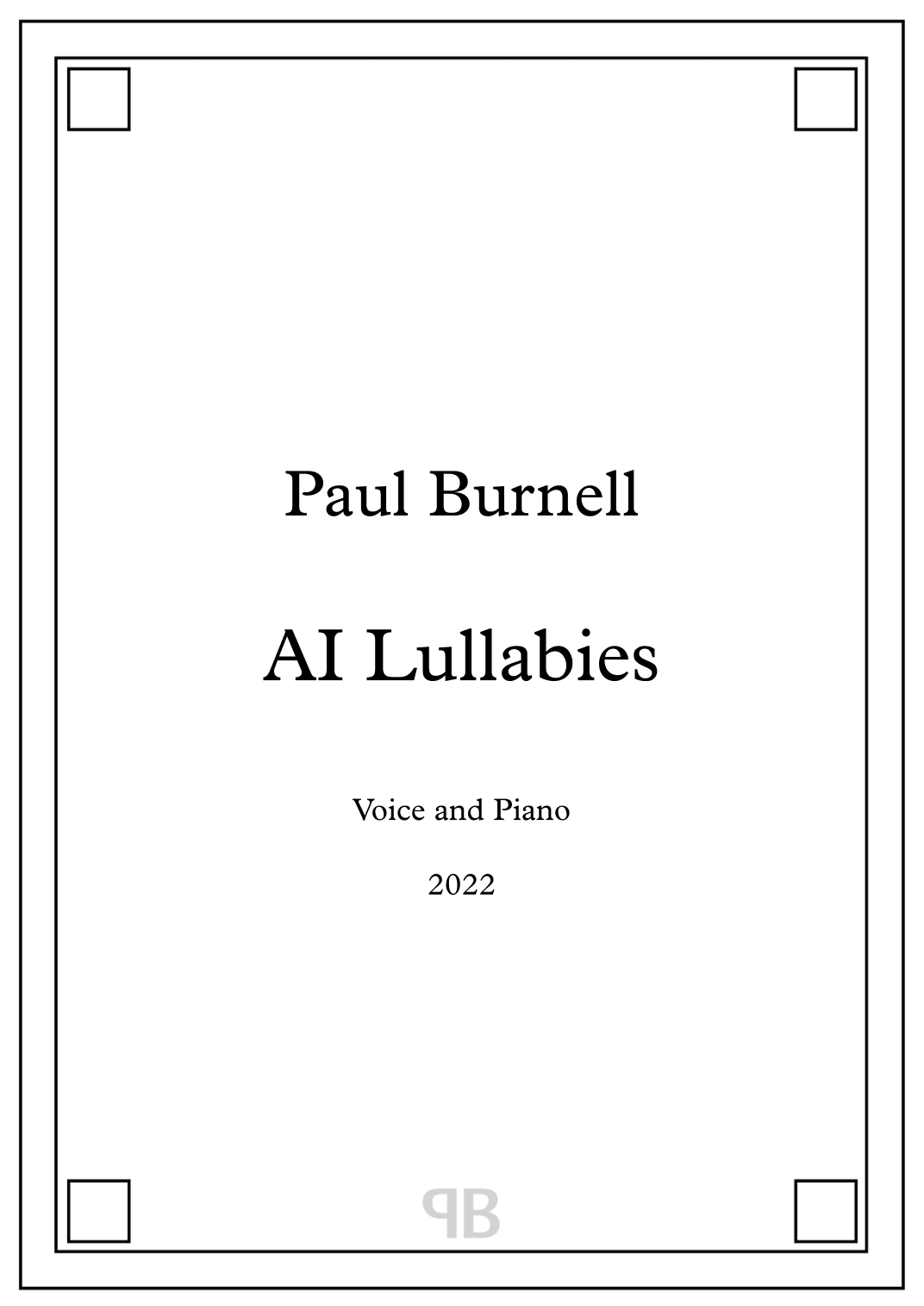 AI Lullabies, for voice and piano
