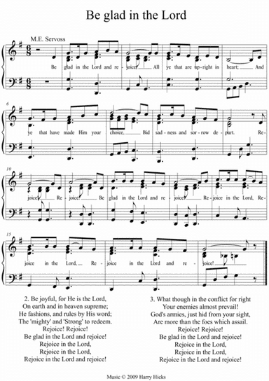 Be glad in the Lord. A new tune to a wonderful hymn.