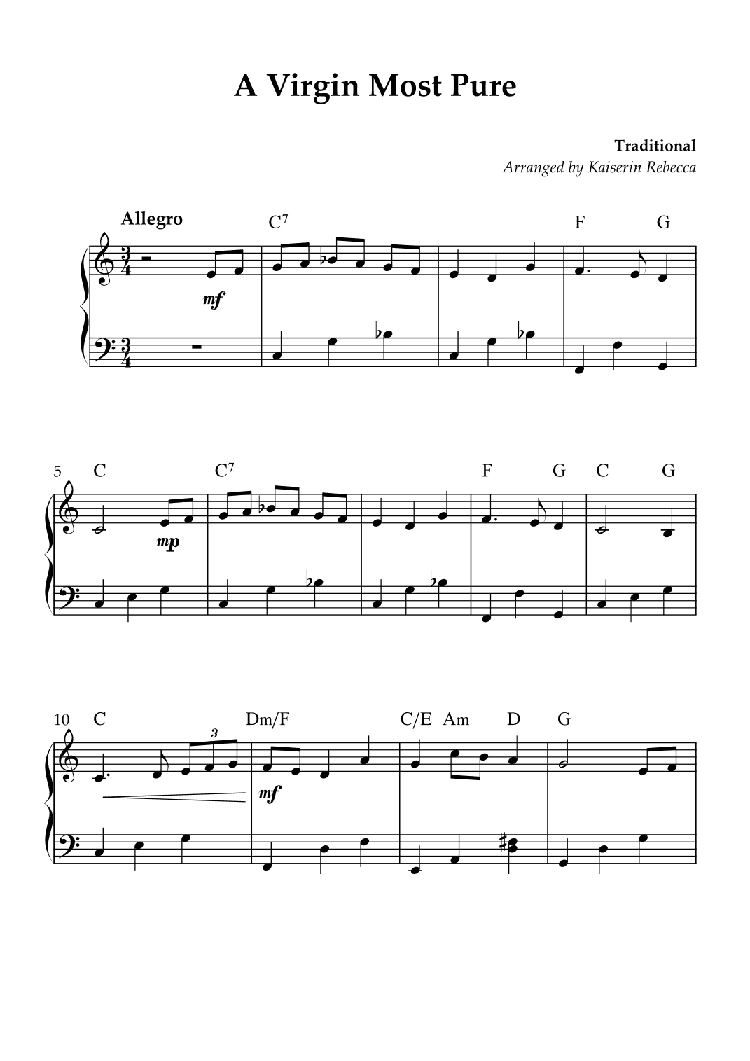 A Virgin Most Pure (arr. Kaiserin Rebecca)
