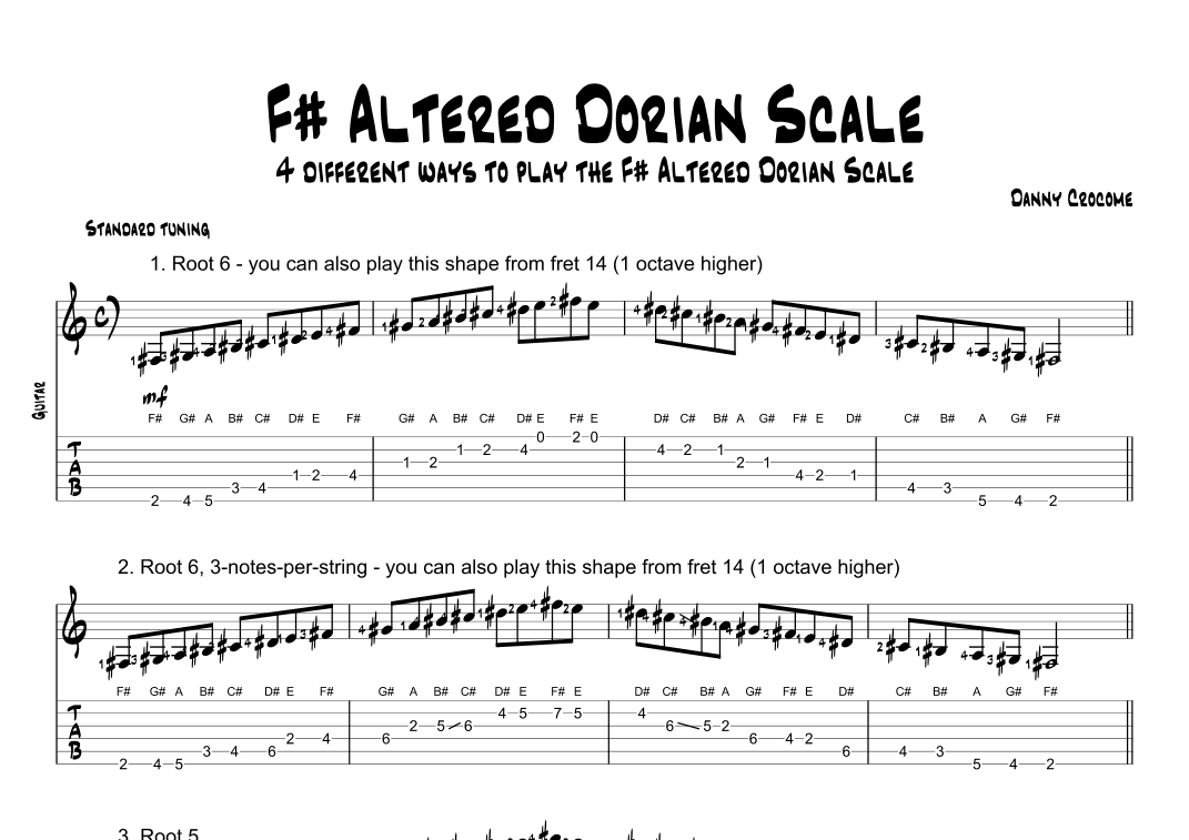 F# Altered Dorian Scale (4 Ways to Play)