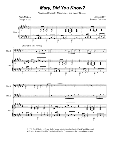 Mary, Did You Know? (arr. Stephen DeCesare)