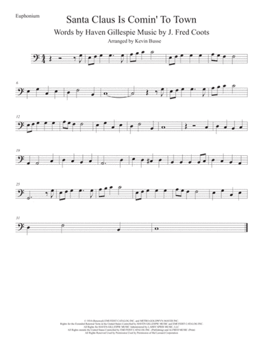 Santa Claus Is Comin' To Town (arr. Kevin Busse)