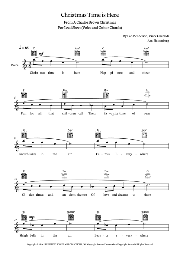 Christmas Time Is Here (arr. Heisenberg)