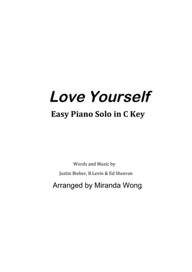 Love Yourself (arr. Miranda Wong)
