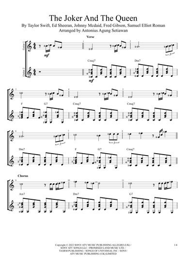 The Joker And The Queen (feat. Taylor Swift) (arr. Antonius Agung Setiawan)