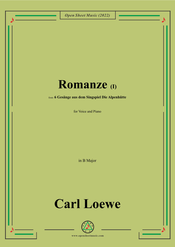 Loewe-Romanze(I),in B Major,for Voice and Piano (arr. OSM Press)