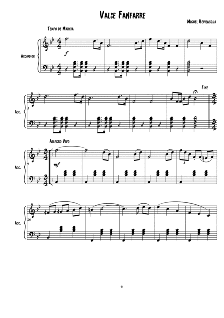 Valse Fanfarre for Standard Accordion