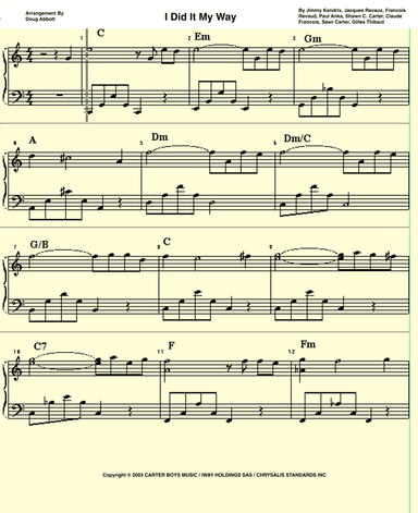 I Did It My Way (arr. Doug Abbott)