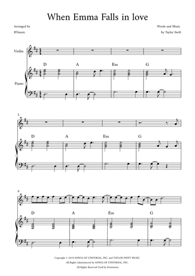 When Emma Falls In Love (arr. BTmusic)