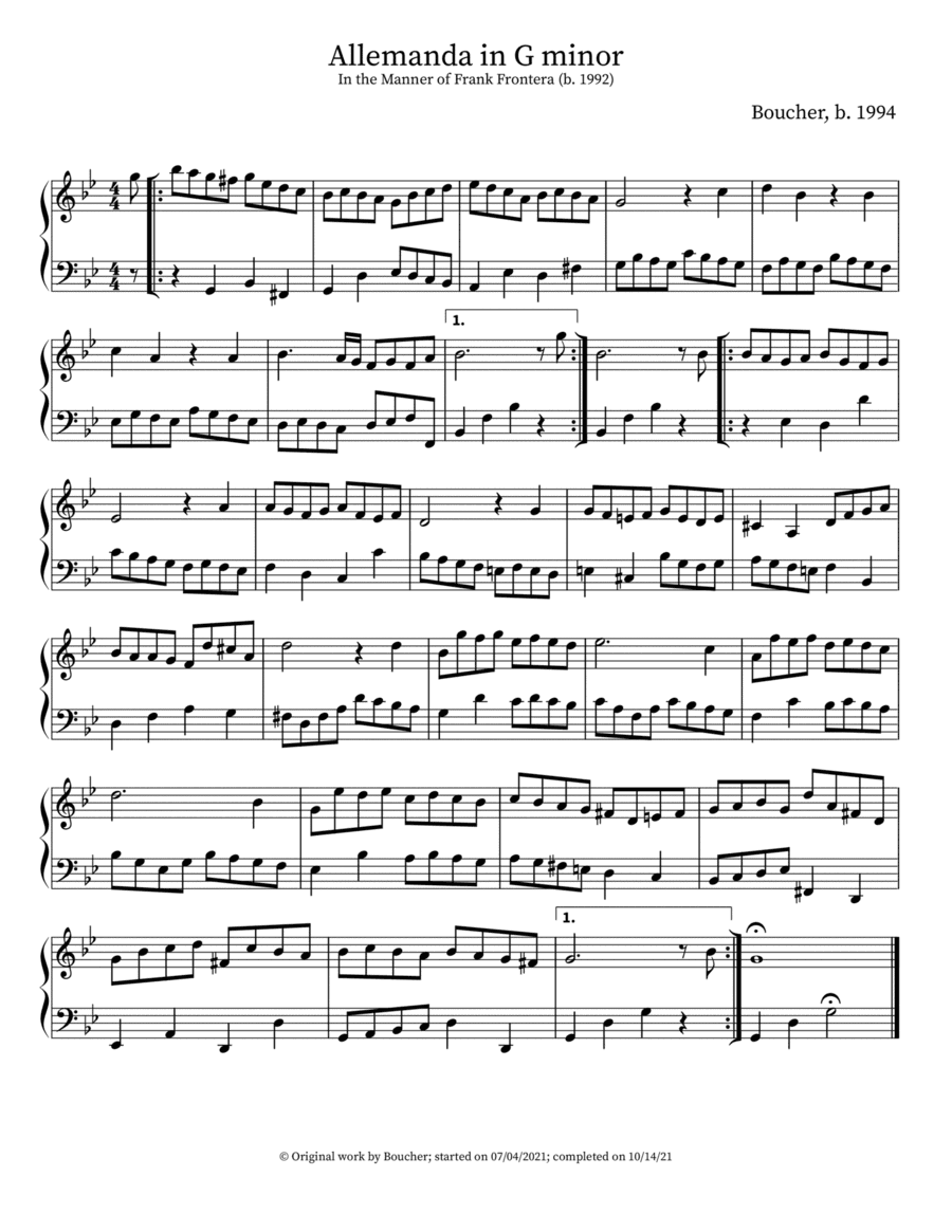 G Minor Allemanda