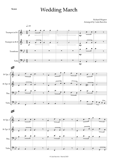 Wedding March (Wagner) Brass Quartet (arr. Cadu Barcelos)