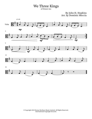 We Three Kings Of Orient Are (arr. Dominic Meccia)