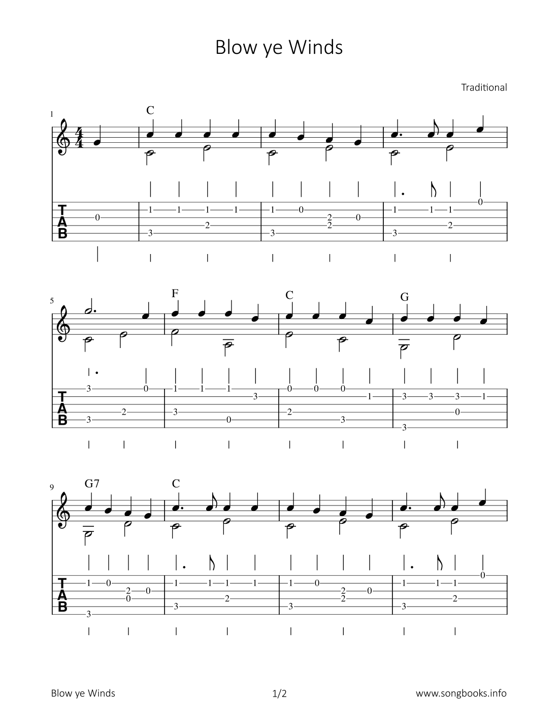 Blow ye Winds (arr. Bettina Schipp)