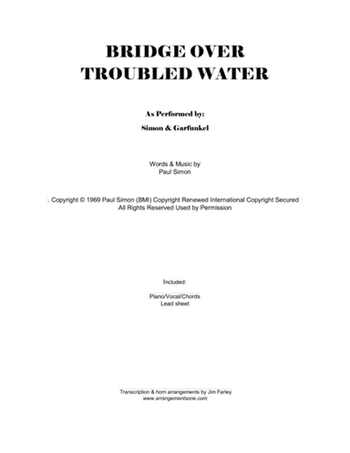 Bridge Over Troubled Water (arr. Jim Farley www.arrangementsone.com)