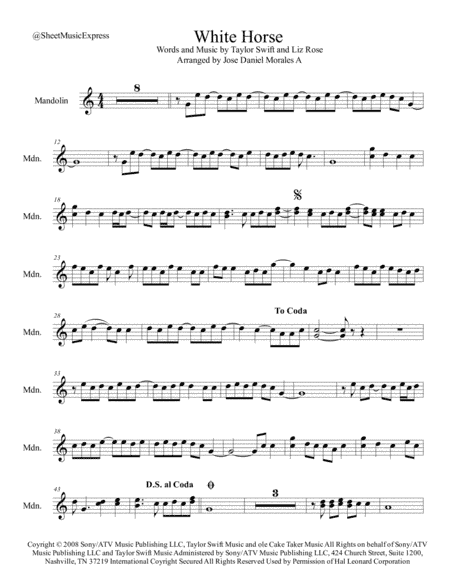 White Horse (arr. Jose Daniel Morales A.)
