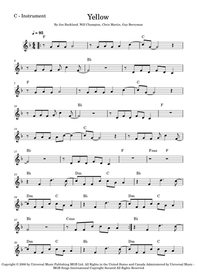 Yellow (arr. Fabio Eduardo de Oliveira)