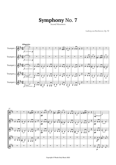 2nd Movement of Symphony No. 7 by Beethoven for Trumpet Quintet (arr. Ander)