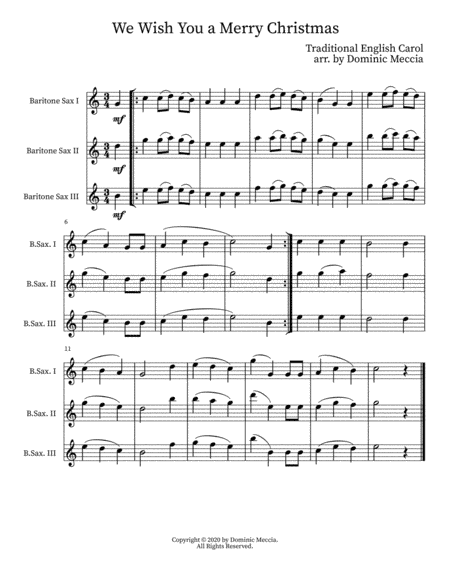 We Wish You a Merry Christmas (arr. Dominic Meccia)