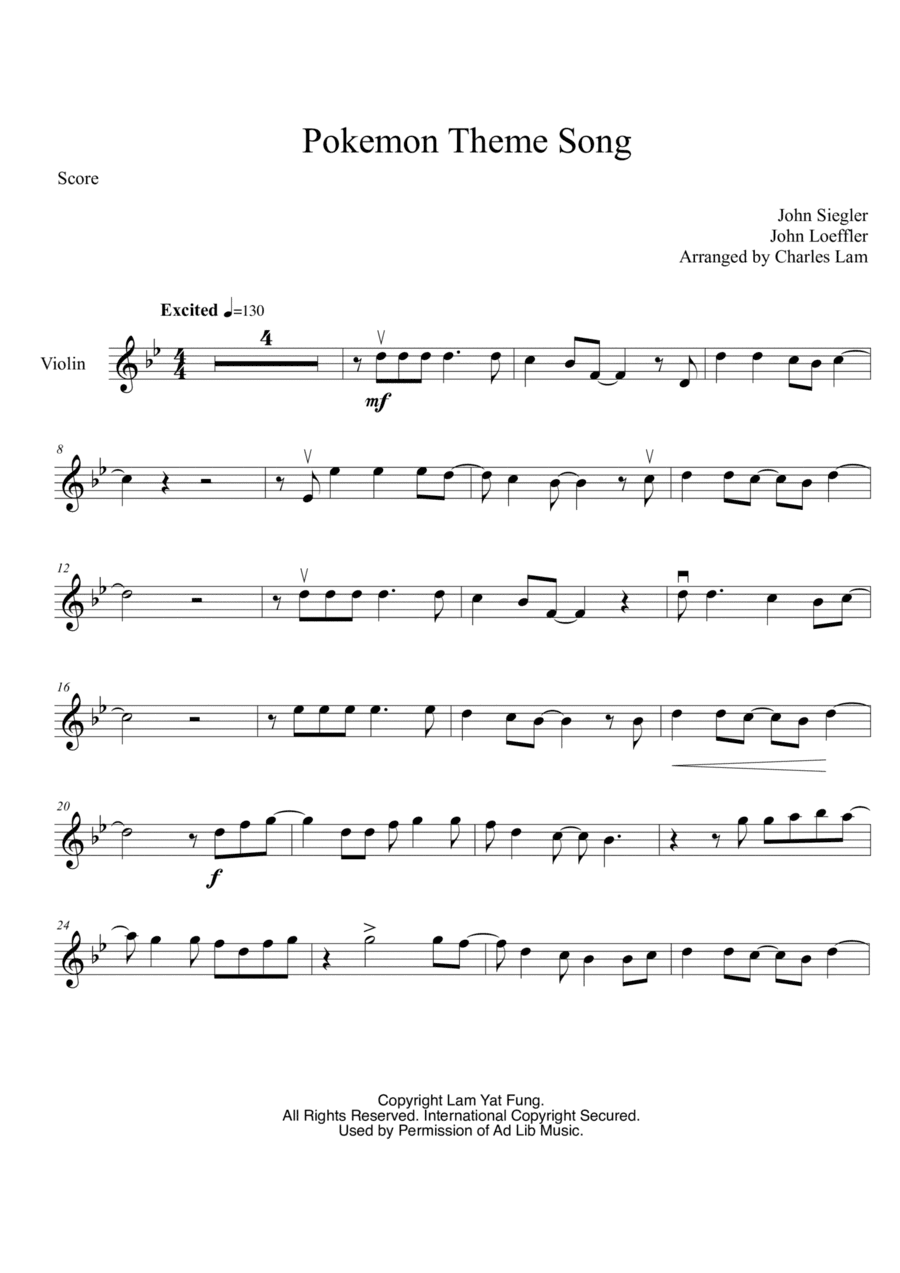 Pokemon (dance Mix) (arr. Lam Yat Fung)