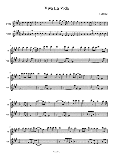 Viva La Vida (arr. Vittari Duo, Nia Squirrell)
