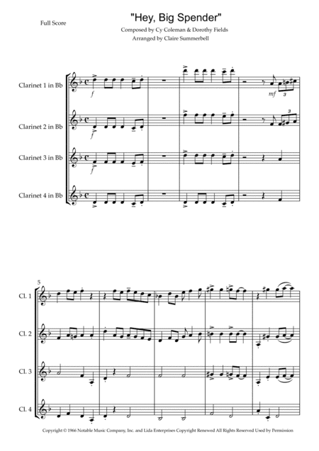 Big Spender (arr. Claire Summerbell)