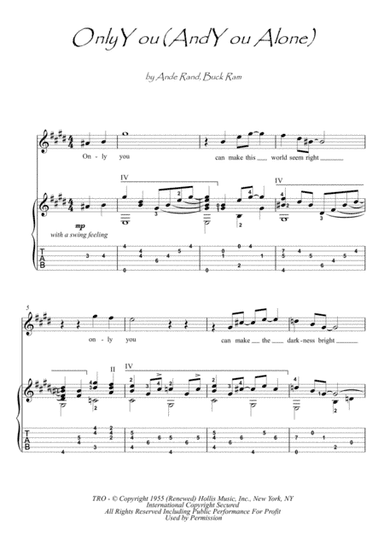 Only You (and You Alone) (arr. PianoSheetNow)