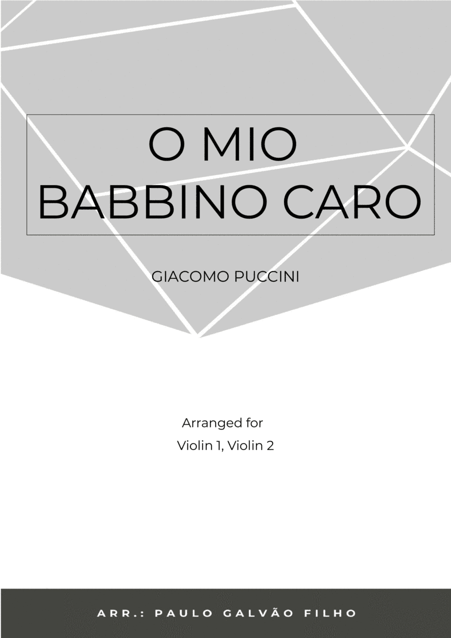 O MIO BABBINO CARO - VIOLIN DUET (arr. Paulo Galvão Filho)