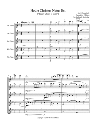 Hodie Christus Natus Est (Flute Quintet) (arr. Regis Bookshar)