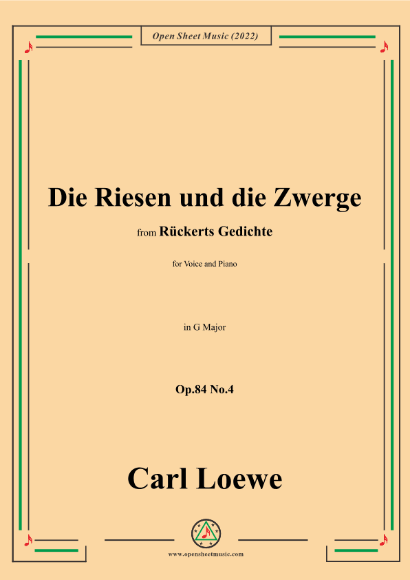 Loewe-Die Riesen und die Zwerge,Op.84 No.4,in G Maor (arr. OSM Press)