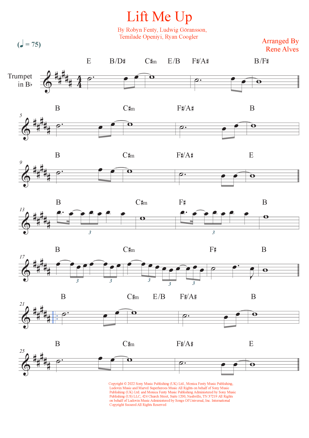 Lift Me Up (arr. Rene Alves)
