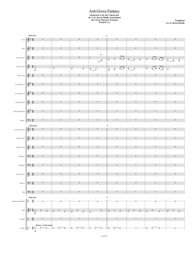 Ash Grove Fantasy (Concert Band) - Intermediate (arr. Dennis Ruello)