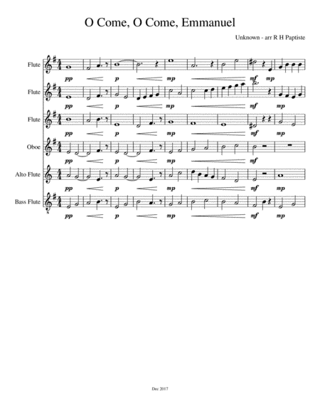 O Come, O Come, Emmanuel (arr. R H Baptiste)