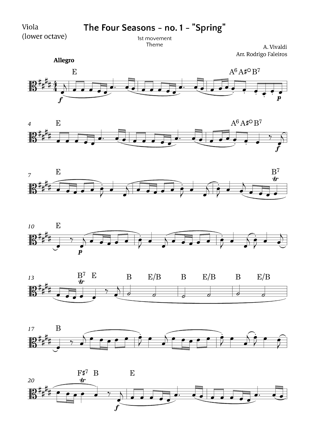 The Four Seasons - Spring (arr. Rodrigo Faleiros)