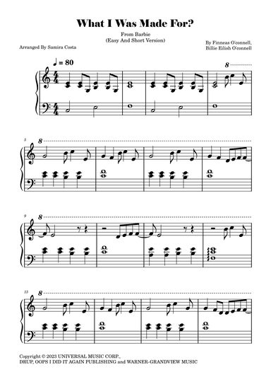 What Was I Made For? (arr. Samira Costa)