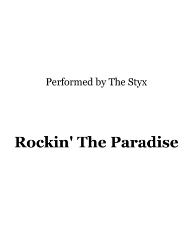 Rockin' The Paradise (arr. Ronn M)