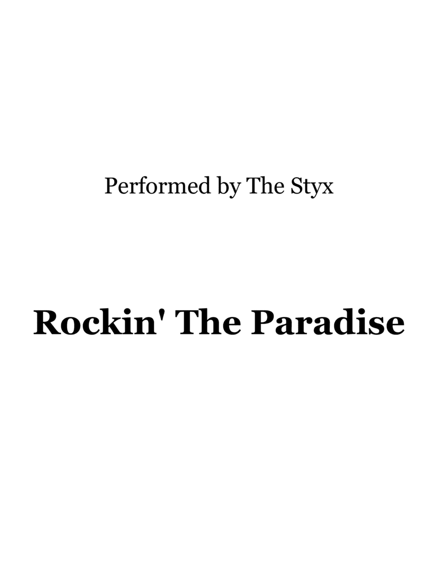Rockin' The Paradise (arr. Ronn M)