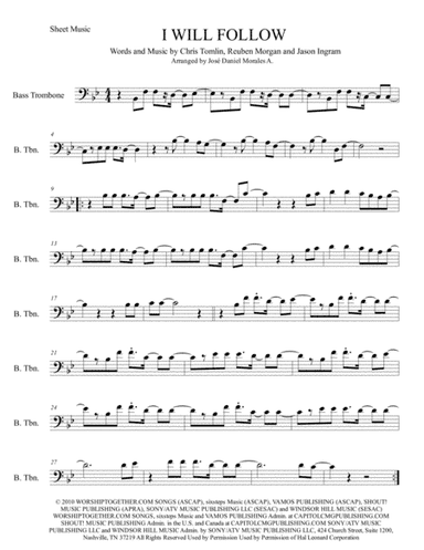 I Will Follow (arr. José Daniel Morales A.)