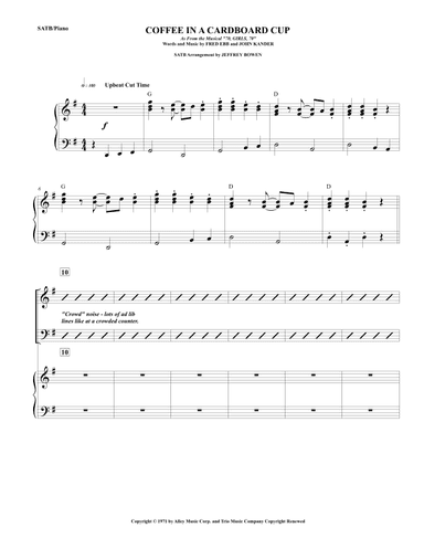 Coffee (in A Cardboard Cup) (arr. Jeffrey Bowen)