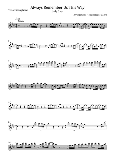 Always Remember Us This Way (arr. Melquisedeque C.Silva)