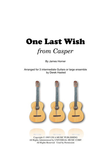 One Last Wish (arr. Derek Hasted)