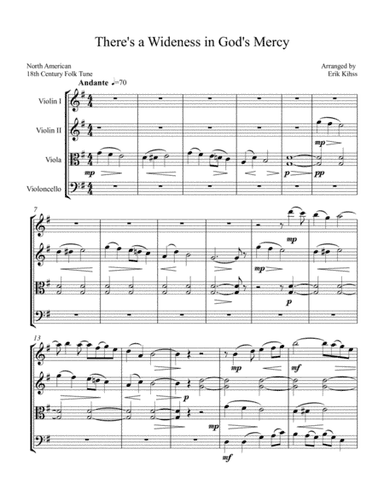 There's a Wideness in God's Mercy - String Quartet arrangement by Erik Kihss (arr. Erik Kihss)