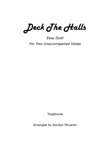 Deck The Halls (arr. Gordon McLaren)