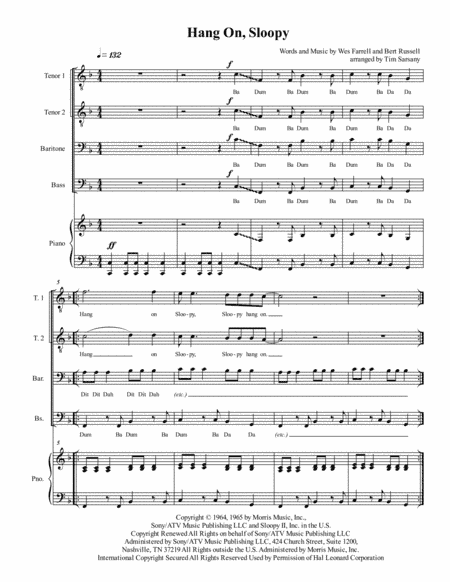 Hang On Sloopy (arr. Tim Sarsany)
