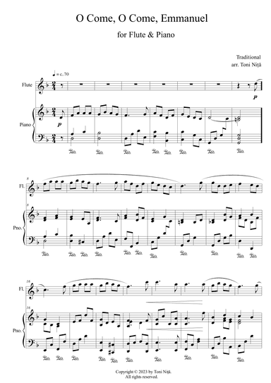 O Come, O Come, Emmanuel (for Flute & Piano) (arr. Toni Nita)