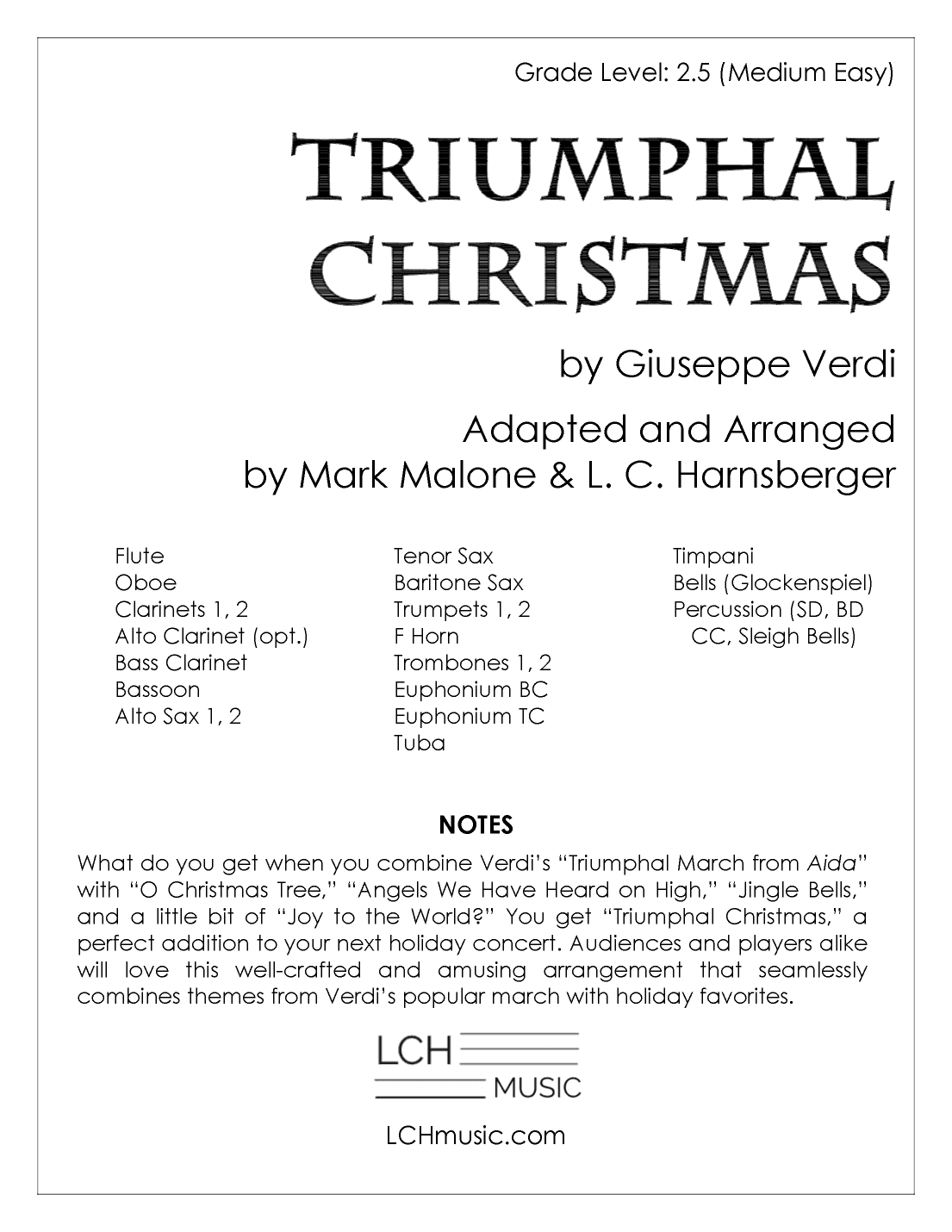 Triumphal Christmas for Band (Grade 2.5) (arr. LCH Music)