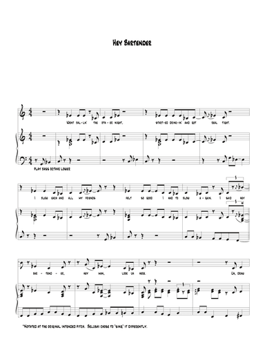 Hey Bartender (arr. Biegler)