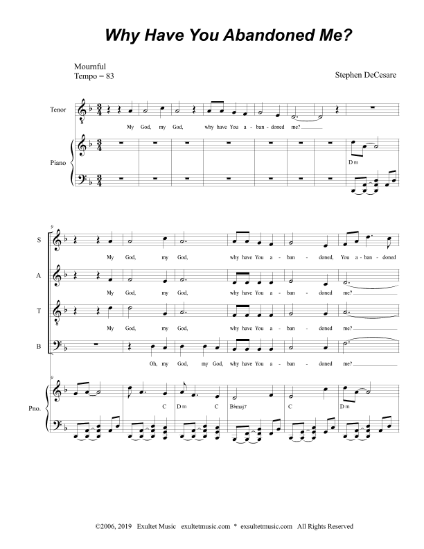 Why Have You Abandoned Me? (for SATB)