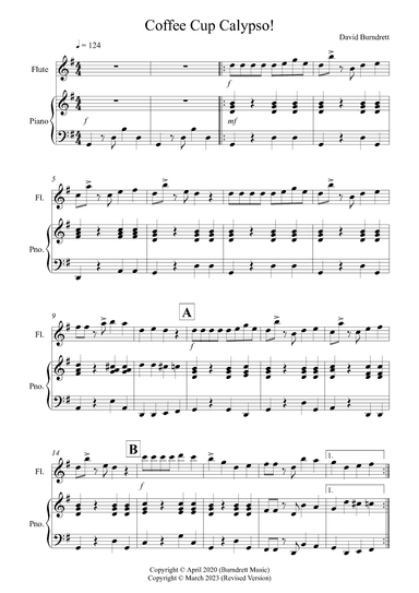 Coffee Cup Calypso! for Flute and Piano